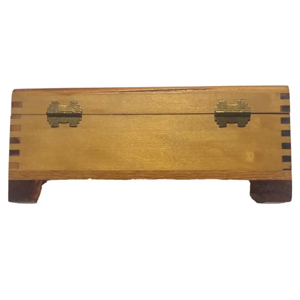 Country Farmhouse Wooden Trinket Box Dovetail Edge English Cottage Garden